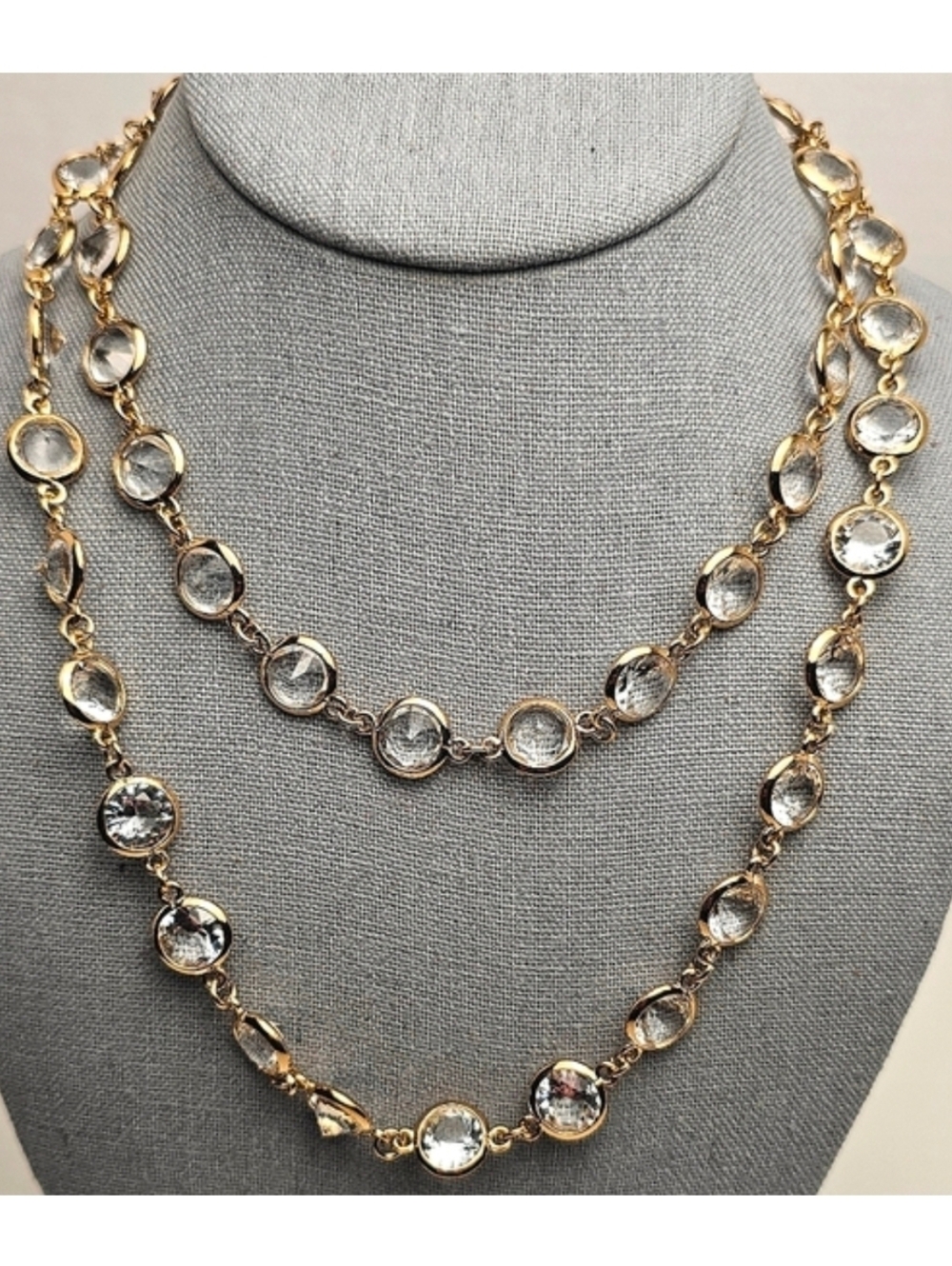 [ANN TAYLOR] Gold & Crystal Multi Layer Necklace NWT